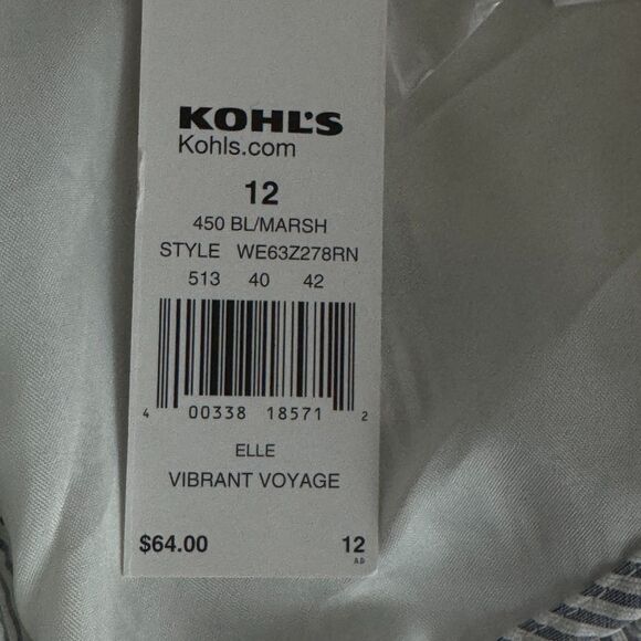 NEW Elle Vibrant Voyage Striped Nautical Blazer Women's Size 12 - Picture 4 of 8